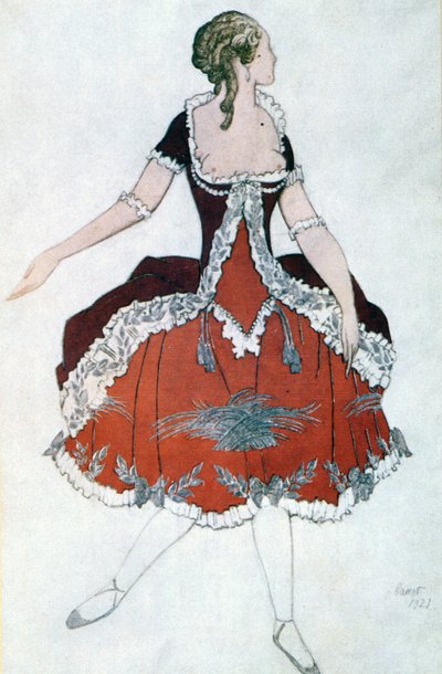 Costume per La Principessa Aurora, da La Bella Addormentata, 1921 da Leon Bakst